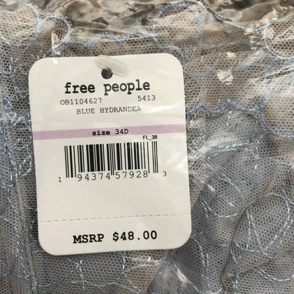 Free People Lucia Underwire Bra Blue Hydrandea - Picture 6 of 12